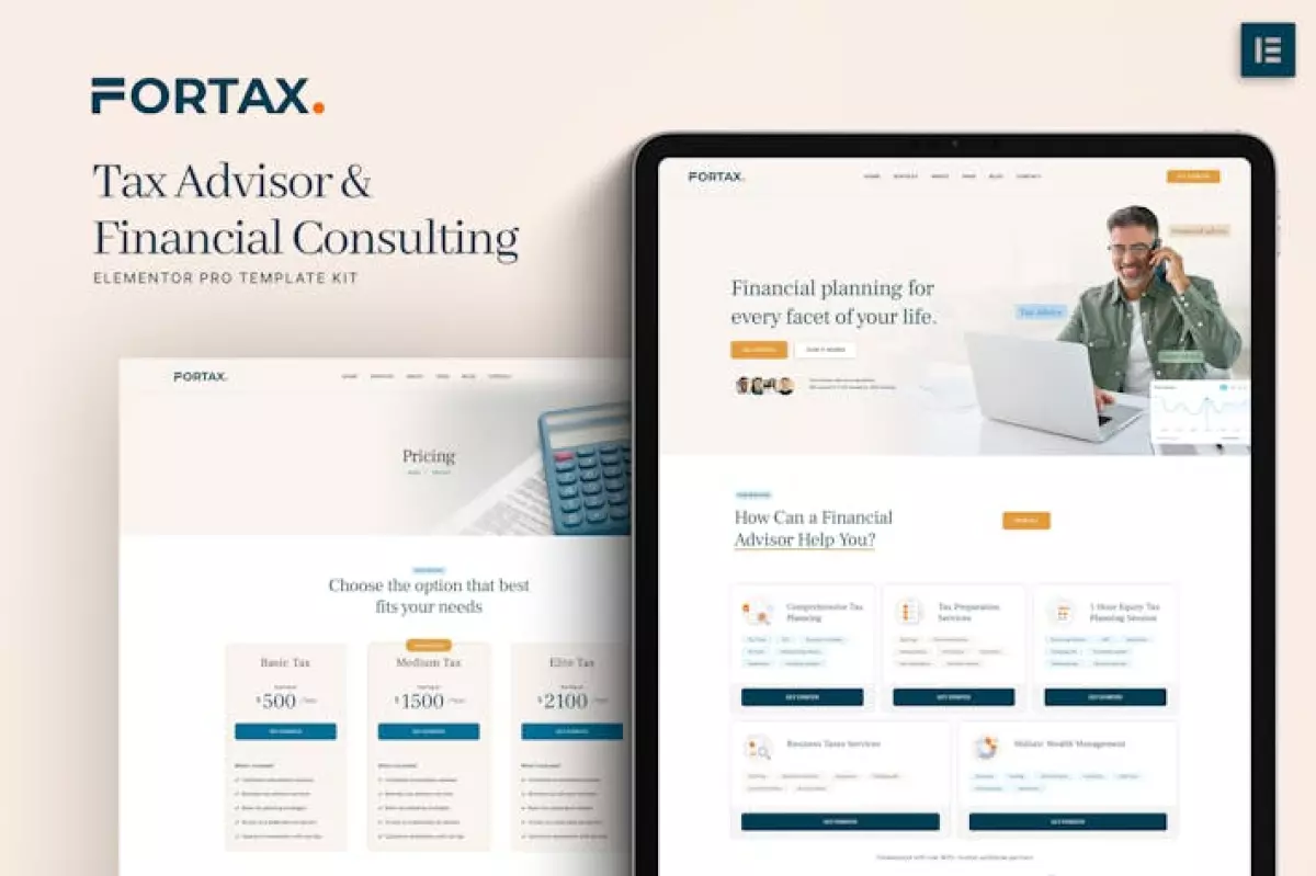 Fortax - Tax Advisor &amp; Financial Consulting Elementor Template Kit