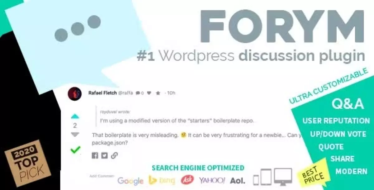 Forym - Modern Discussion Forum for Wordpress 1.5.8