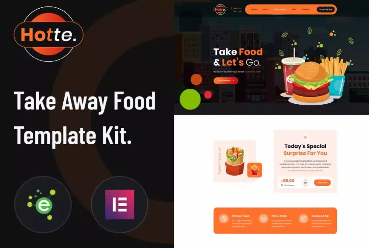 Hotte - Take Away Food Elementor Template