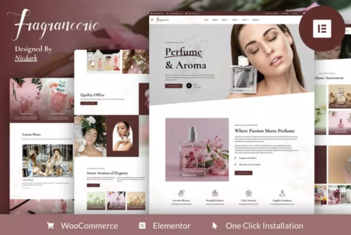 Fragrancerie - Perfume &amp; Cosmetic Shop Elementor Pro Template Kit