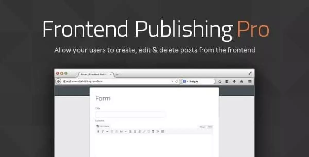 Frontend Publishing Pro - WordPress Post Submission Plugin 3.12.0