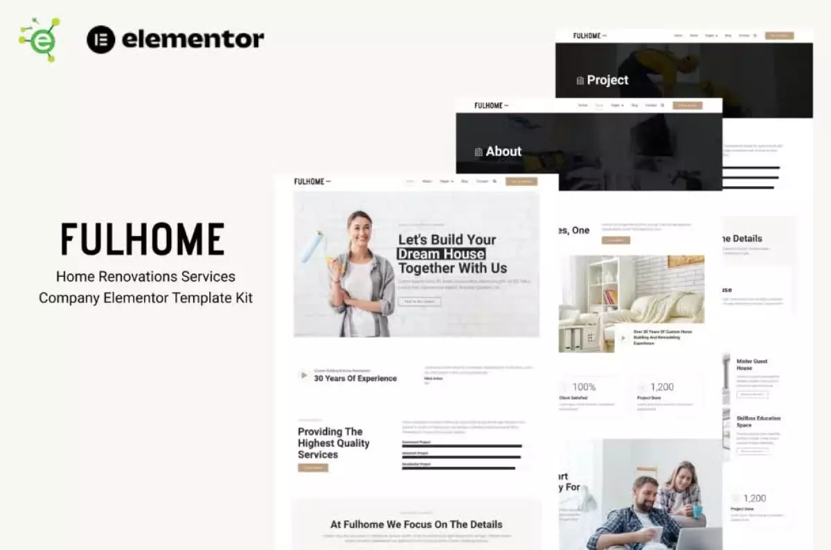 Fulhome - Home Renovations & Repair Company Elementor Pro Template