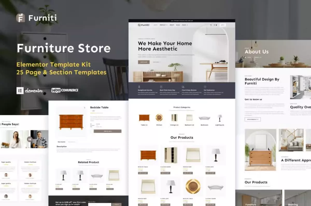 Furniti - Furniture & Home Decor Store Elementor Pro Template Kit