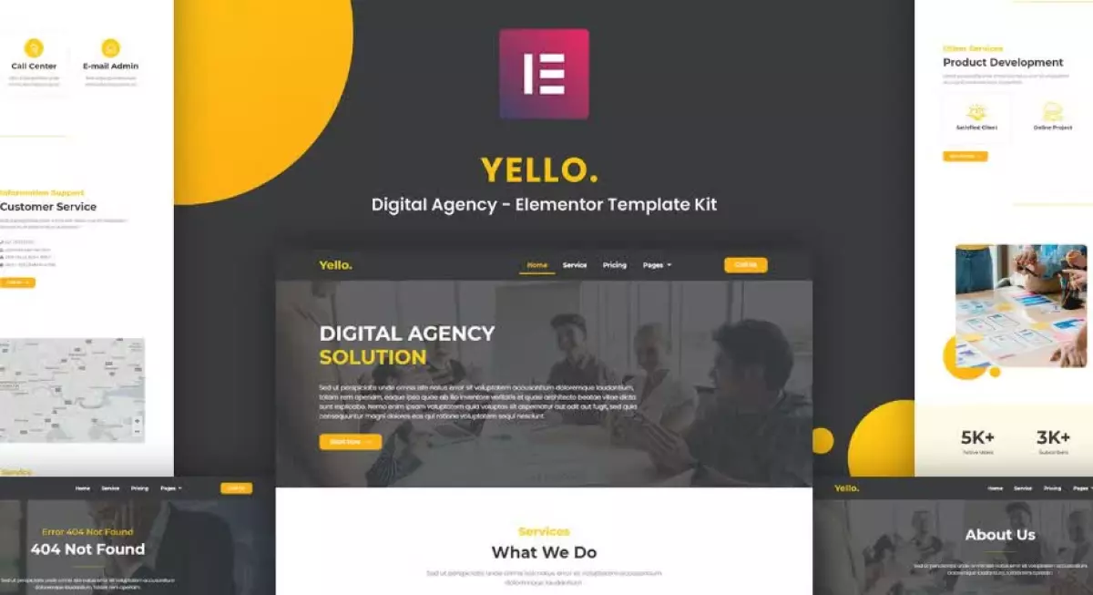 Yello - Digital Agency Elementor Template