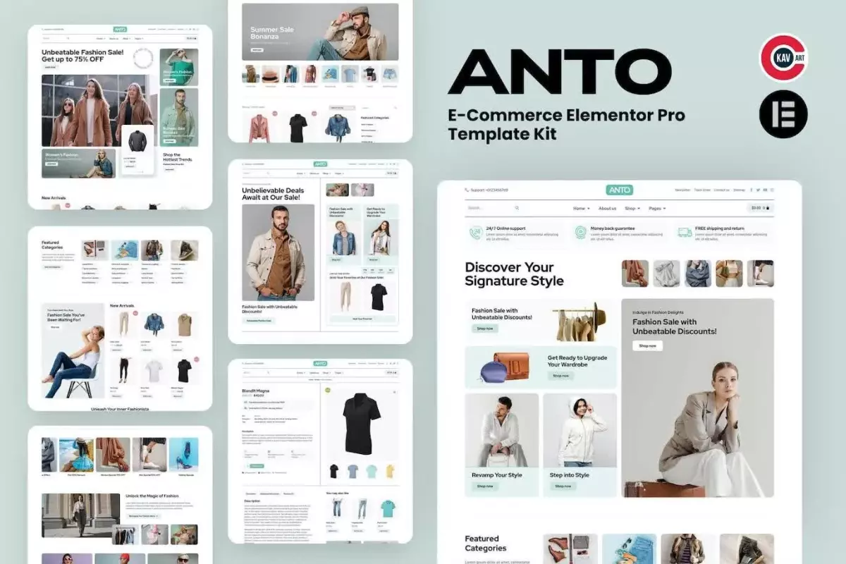 Anto - E-Commerce Elementor Pro Template