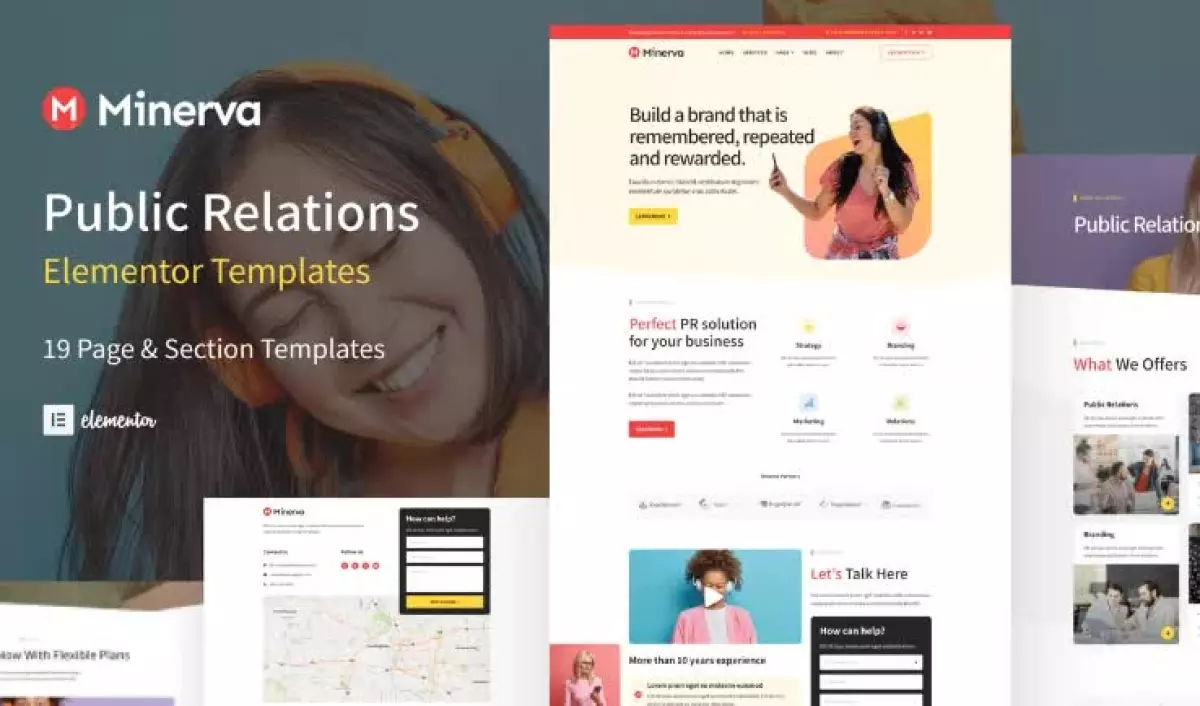 Minerva - Public Relation & Creative Agency Elementor Template