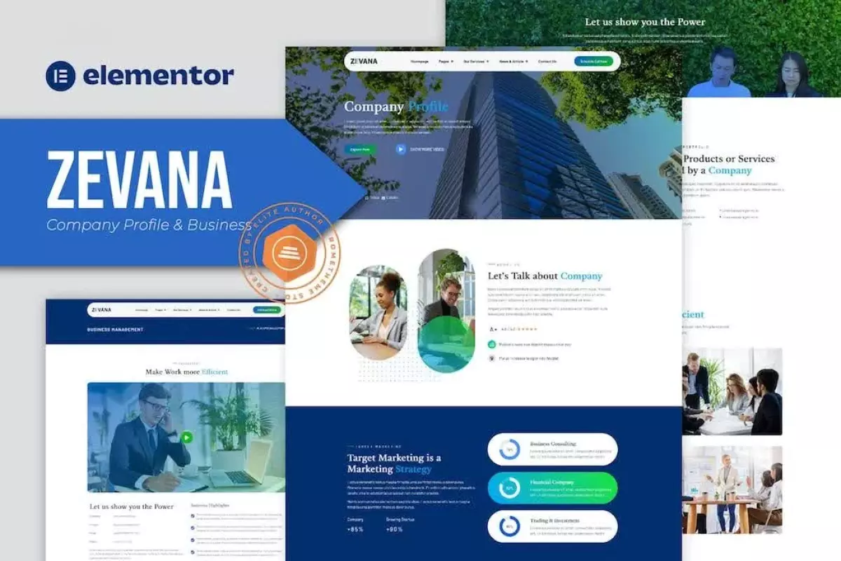 Zevana - Company Profile &amp; Business Elementor Template