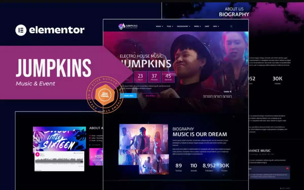 Jumpkins - Music & Event Elementor Template