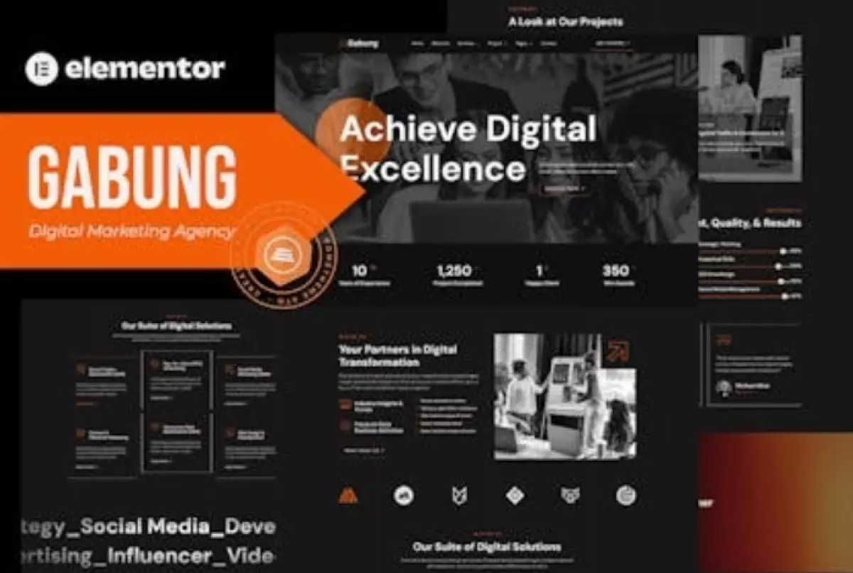 Gabung – Digital Marketing Agency Elementor Template Kit