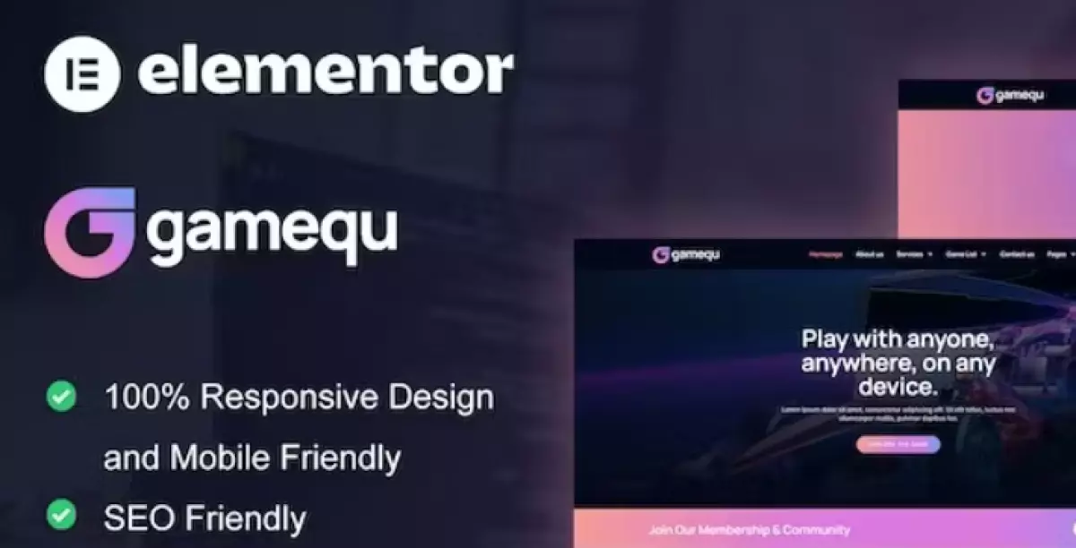 Gamequ - Game Publisher Elementor Pro Template Kit