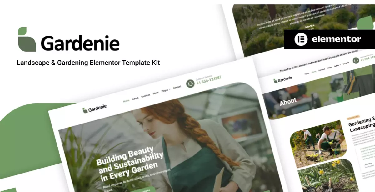 Gardenie – Landscape &amp; Gardening Elementor Template Kit