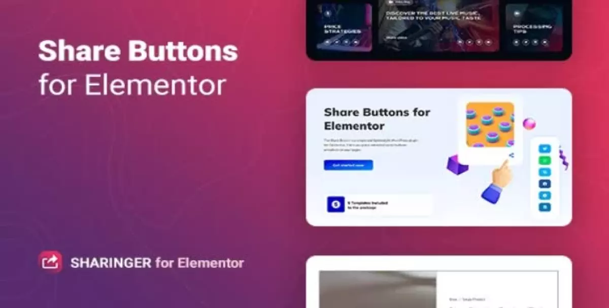 Sharinger  – Share Buttons for Elementor 1.0.2