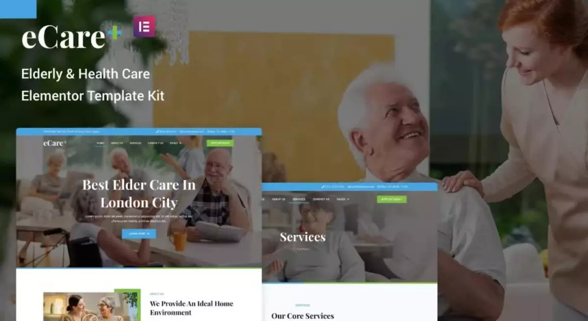 eCare - Elderly & Health Care Elementor Template