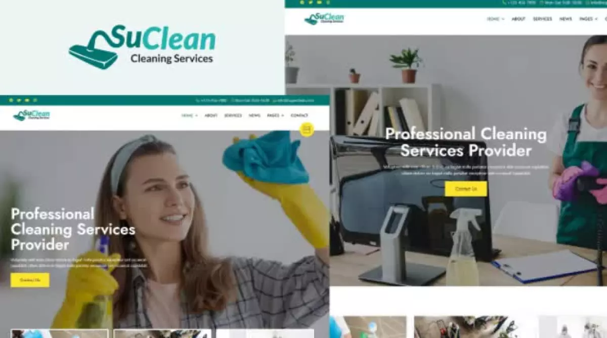 SuClean - Cleaning Services Elementor Template