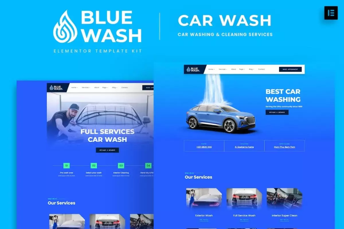 Bluewash - Car Washing &amp; Cleaning Services Template