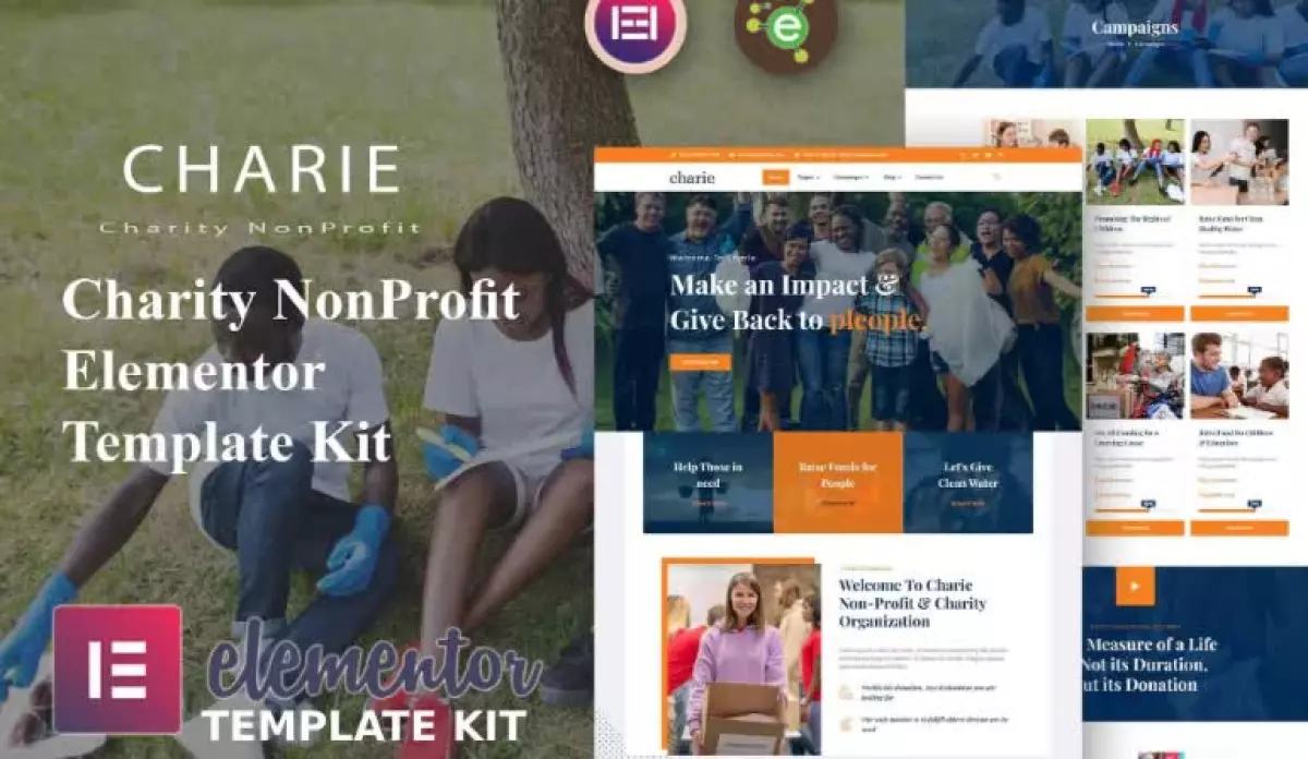 Charie - Charity NonProfit Elementor Template KitCharie - Charity NonProfit Elementor Template