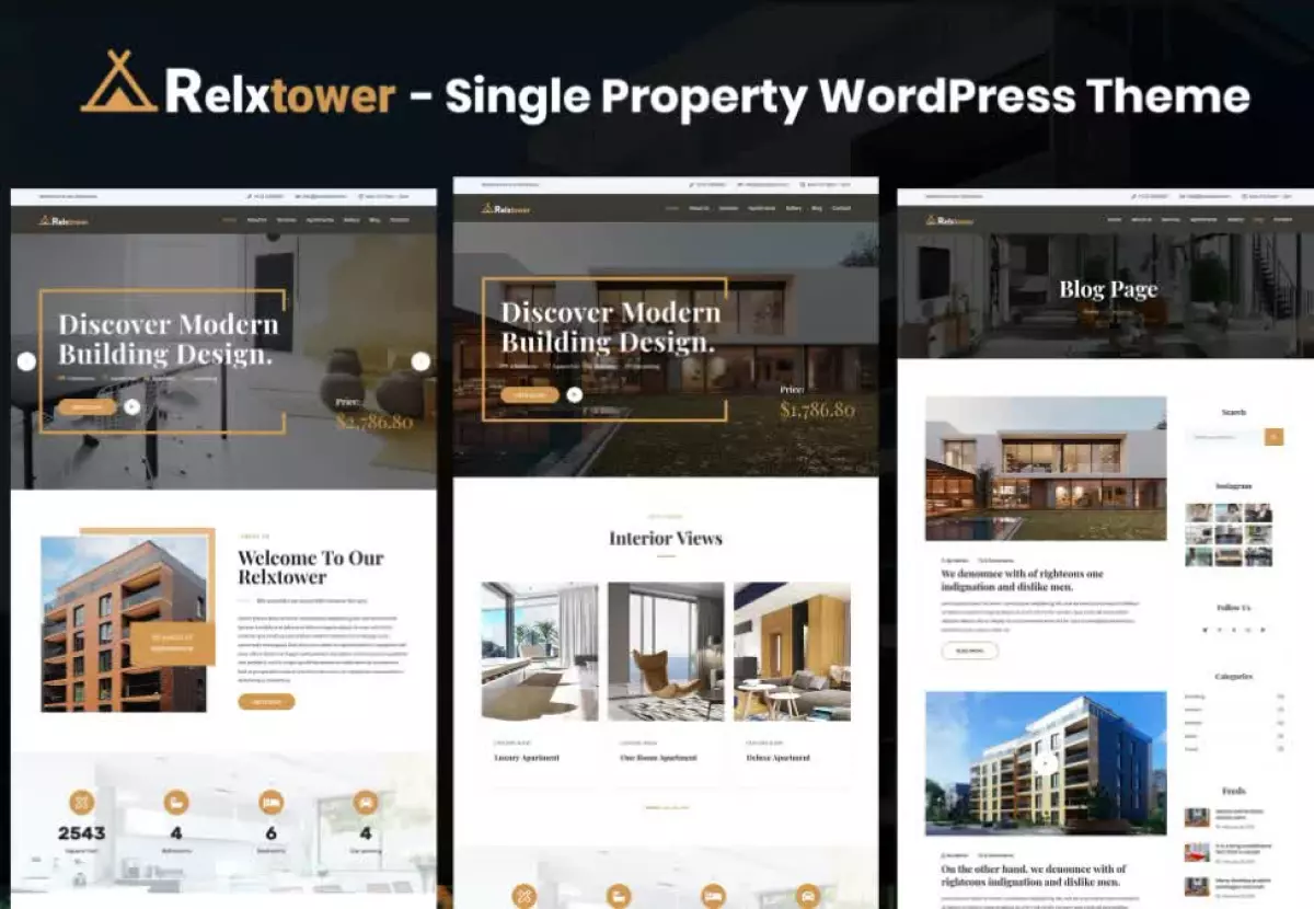 Relxtower - Single Property Elementor WordPress