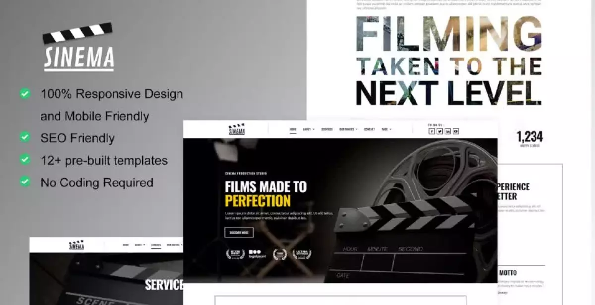 Sinema - Film Maker & Movie Studio Elementor Template