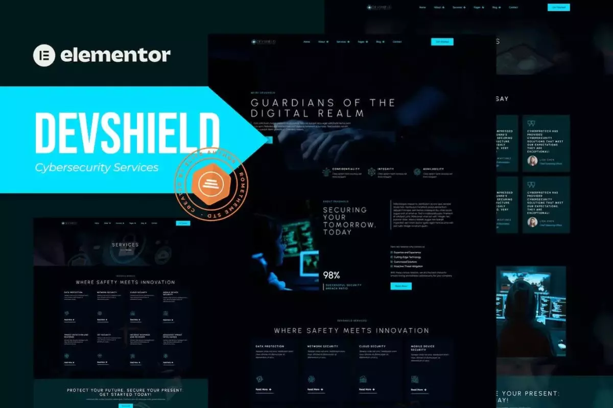 Devshield - Cybersecurity Services Elementor Pro Template