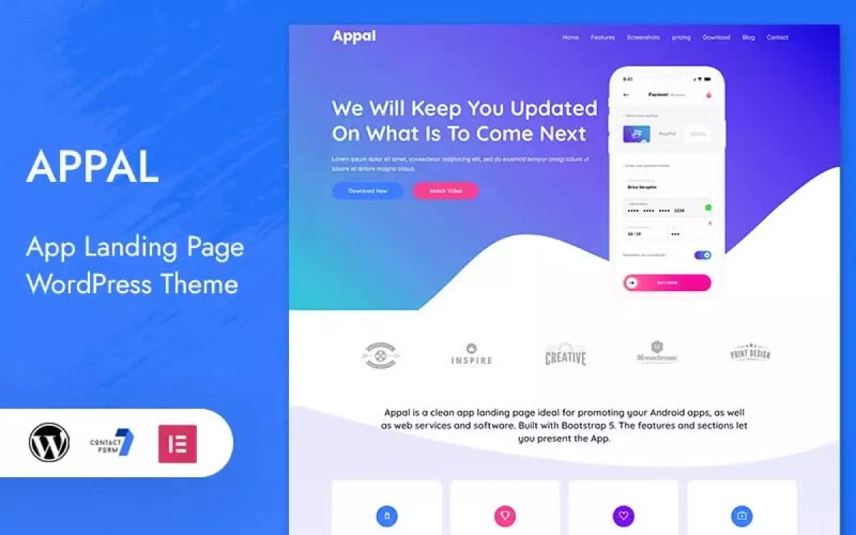 Appal - App Landing Page WordPress Theme