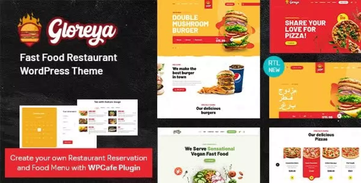 Gloreya - Food Ordering & Delivery Restaurant WordPress Theme