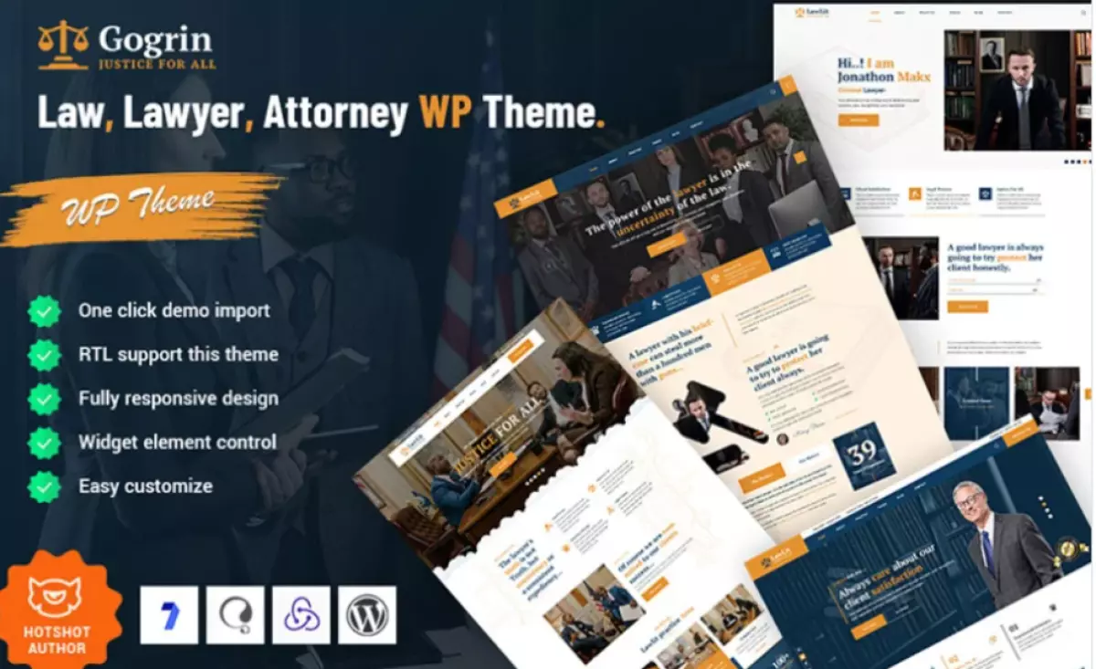 Gogrin - Law, Lawyer, &amp; Attorney WordPress Theme