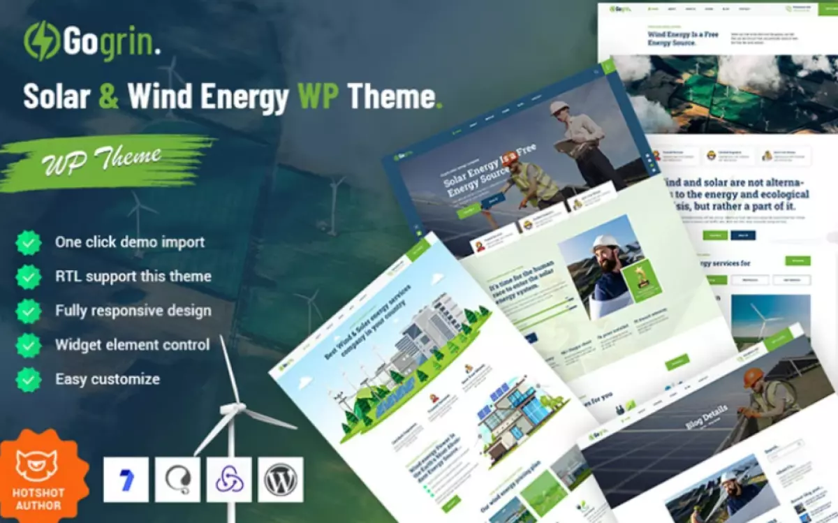 Gogrin - Solar &amp; Wind Energy WordPress Theme