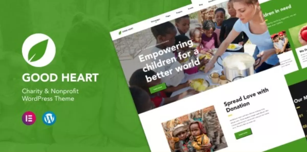 GoodHeart - Charity &amp; Nonprofit Elementor WordPress Theme