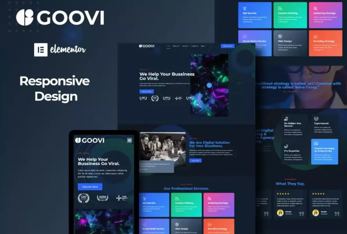 Goovi - Creative Agency & Digital Marketing Elementor Template