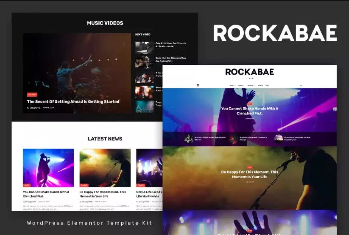 Rockabae - Music Blog & Magazine Elementor Template