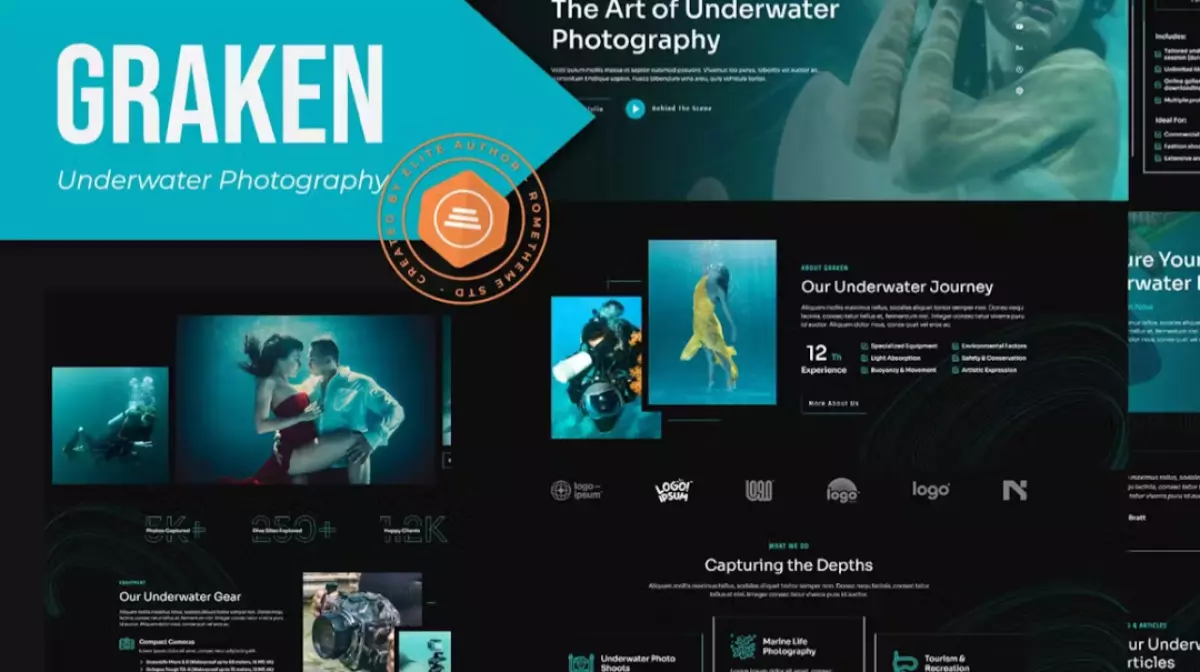 Graken - Underwater Photography Elementor Template Kit