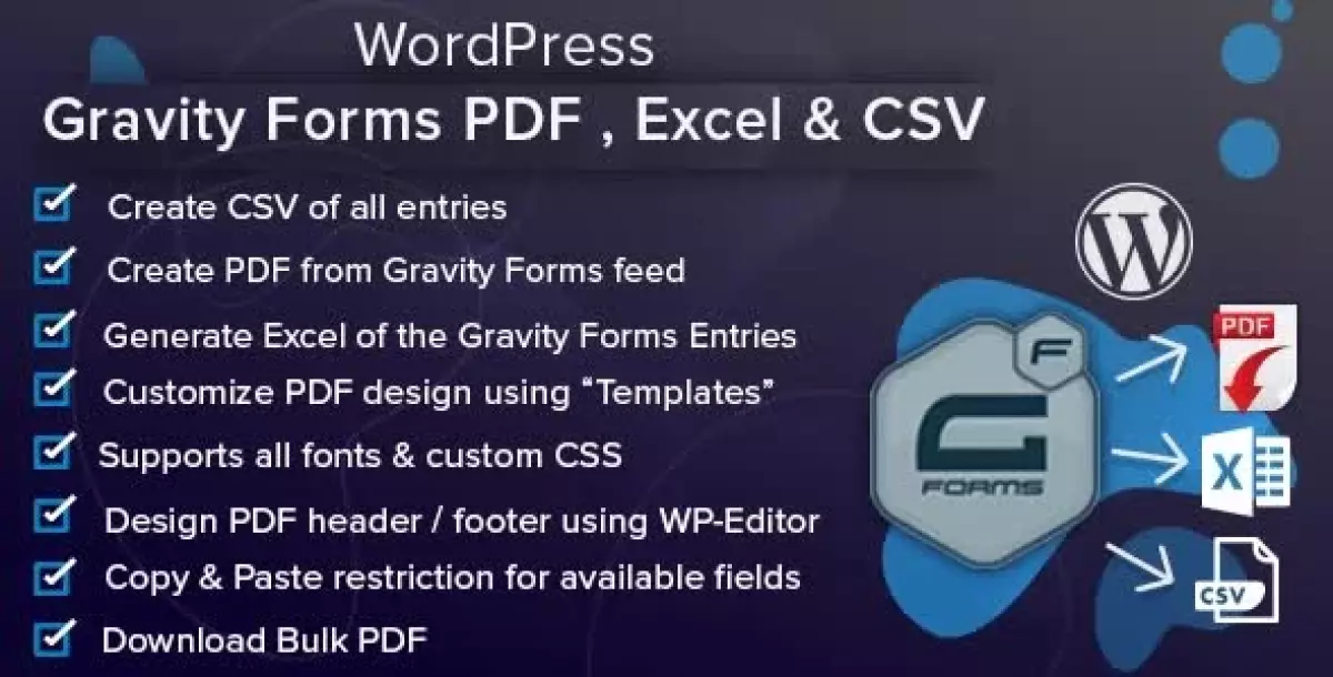 Gravity Forms PDF, Excel & CSV