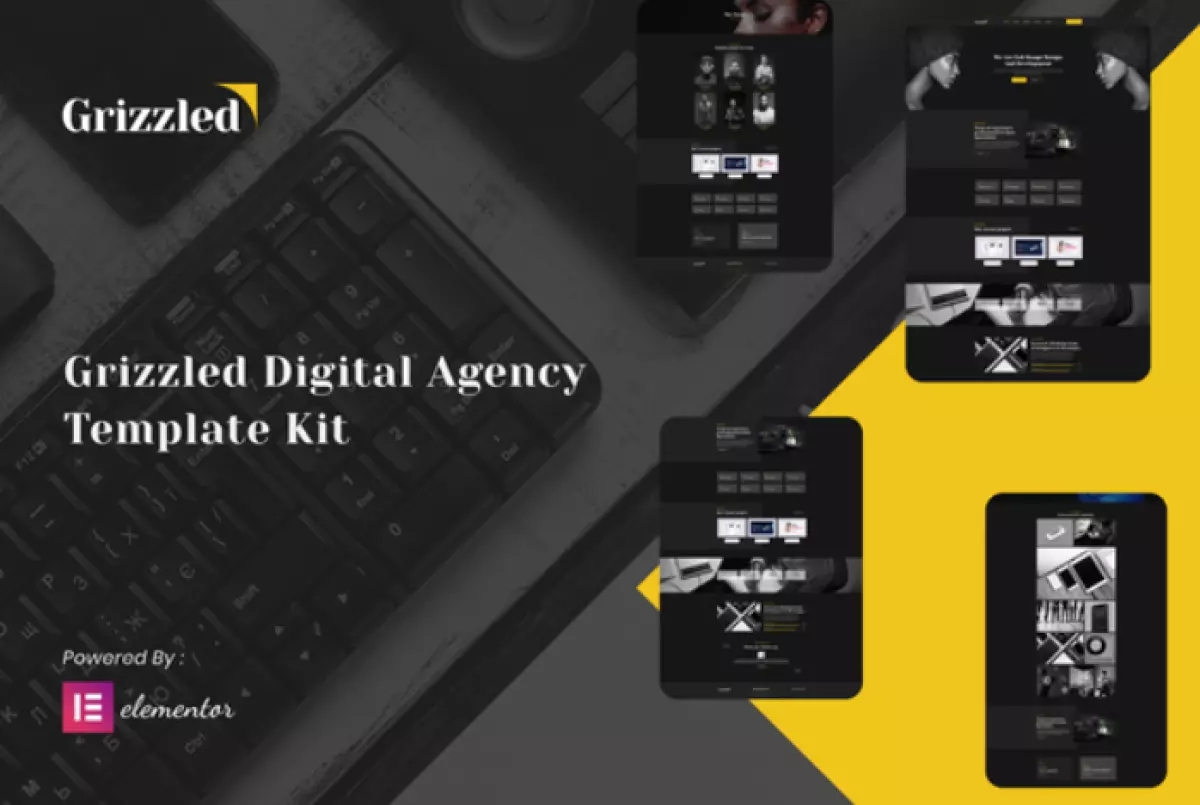 Grizzled – Digital Agency Dark Elementor Template Kit