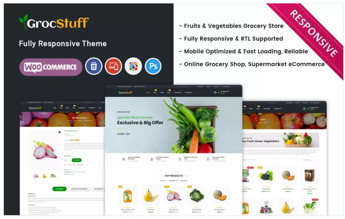 Grocstuff - Vegetable, Fruits and Grocery Supermarket Responsive Woocommerce Theme