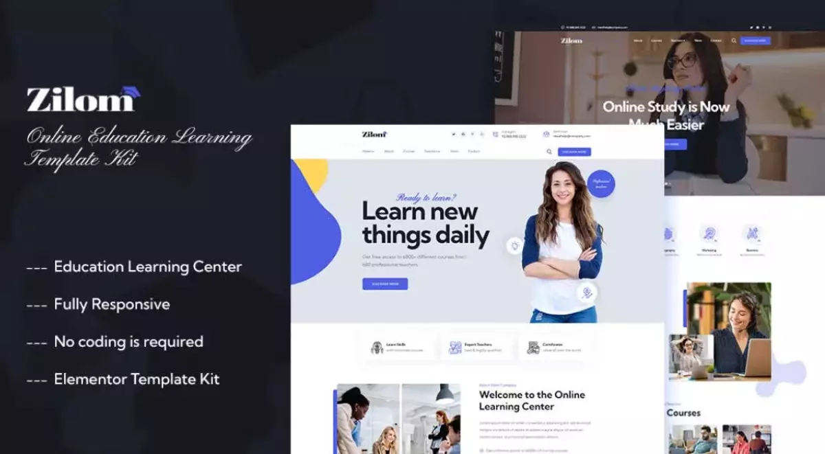 Zilom - Online Education Learning Elementor Template