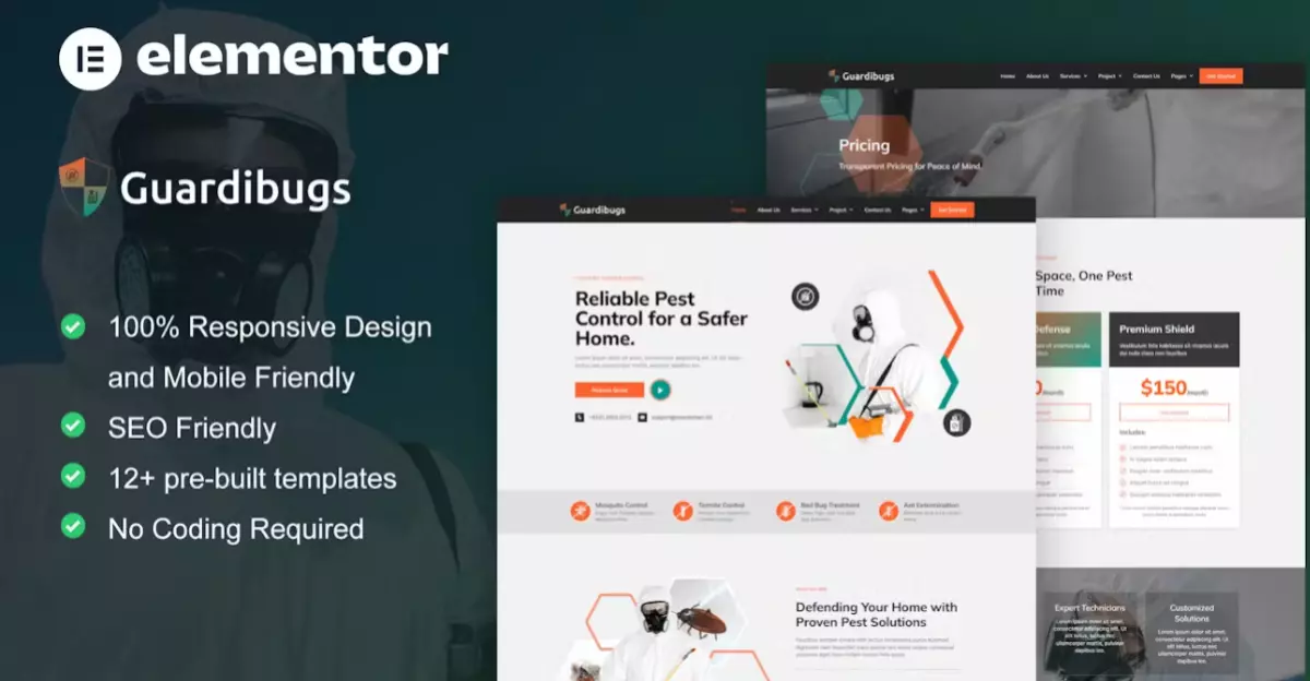 Guardibugs – Pest Control Service Elementor Pro Template Kit