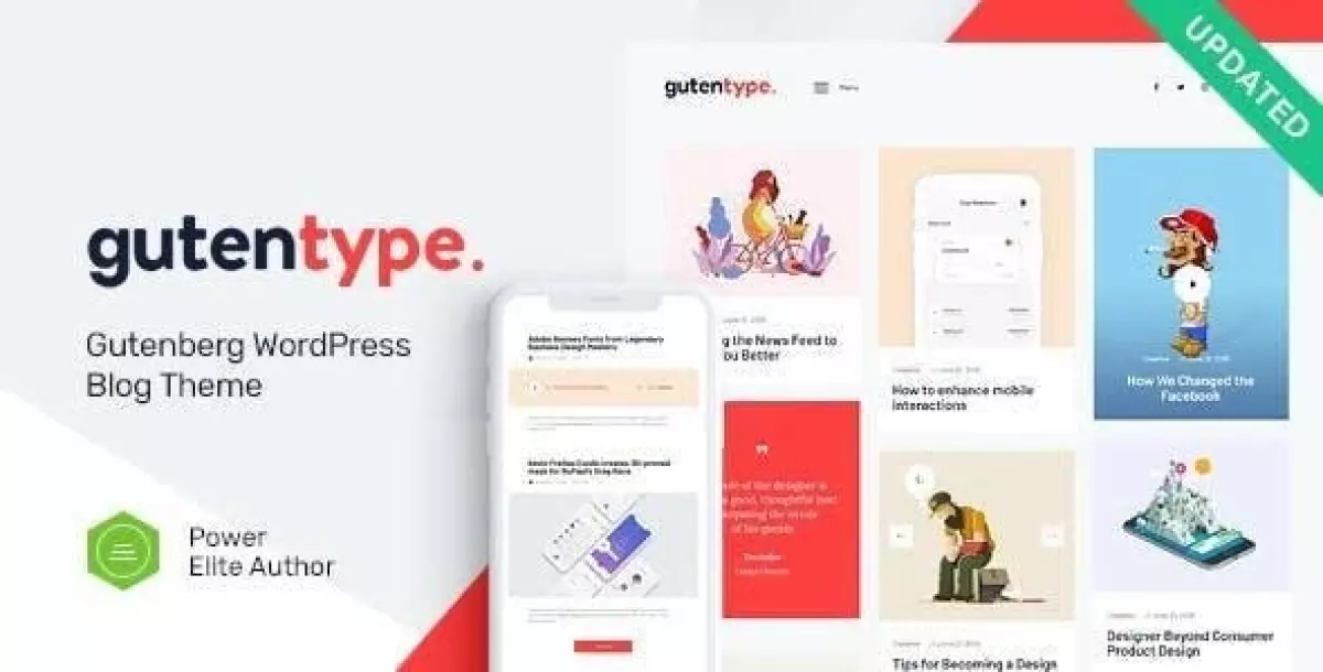 Gutentype | 100% Gutenberg WordPress Theme for Modern Blog + Elementor 2.1.2
