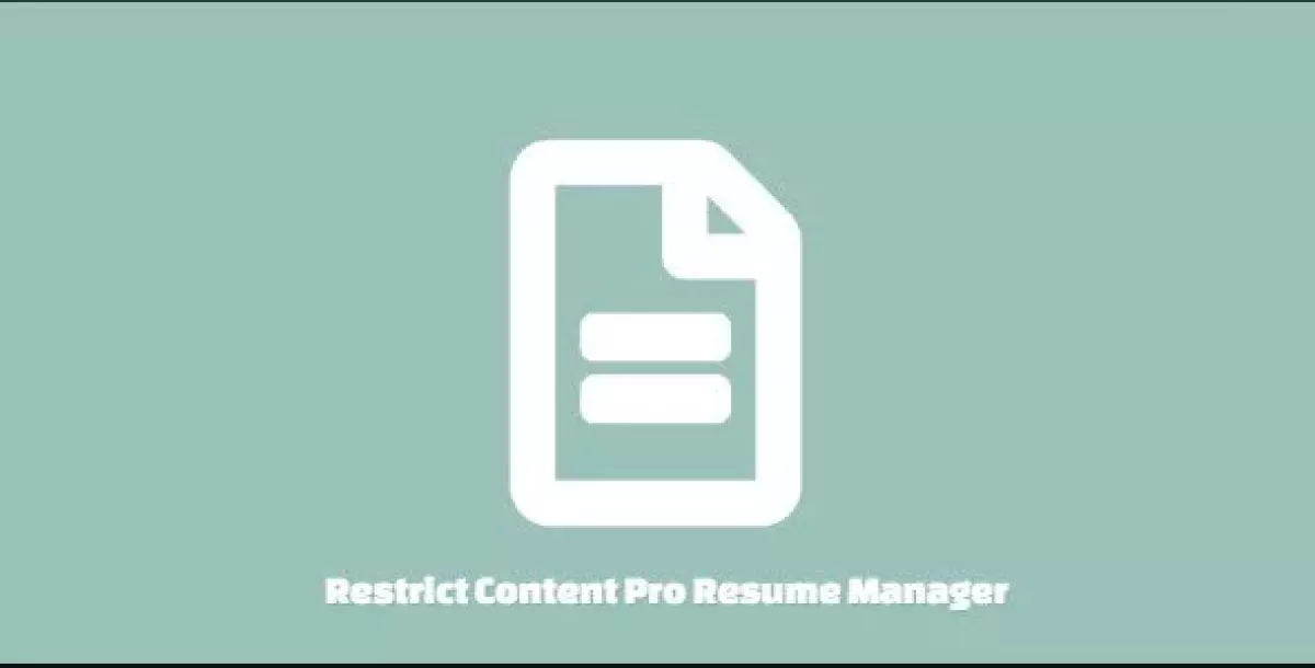 Restrict Content Pro Resume Manager