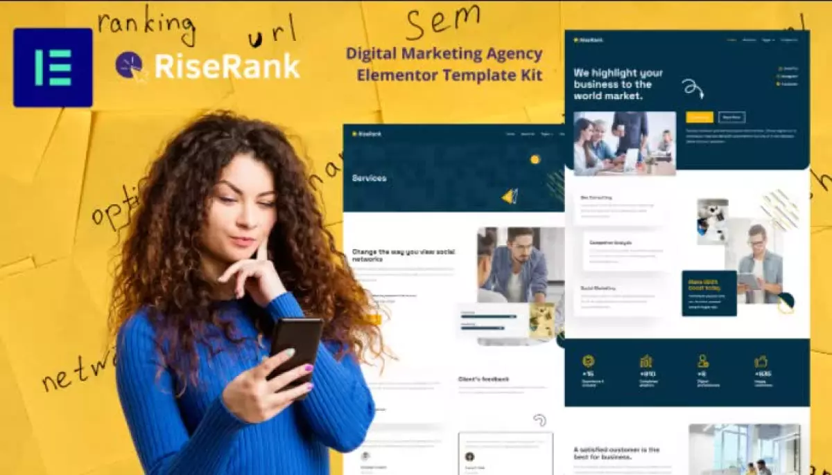 Riserank - Digital Marketing Agency Elementor Template