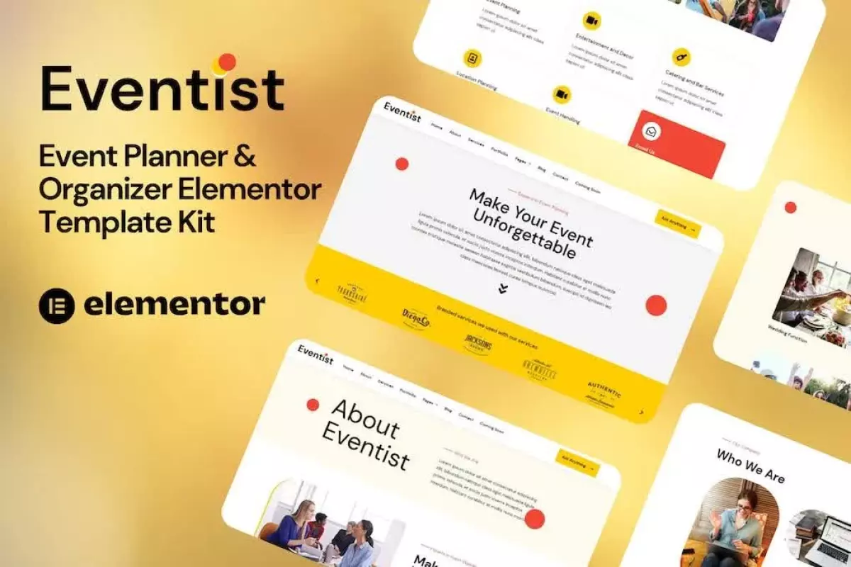 Eventist - Event Planner &amp; Organizer Elementor Template