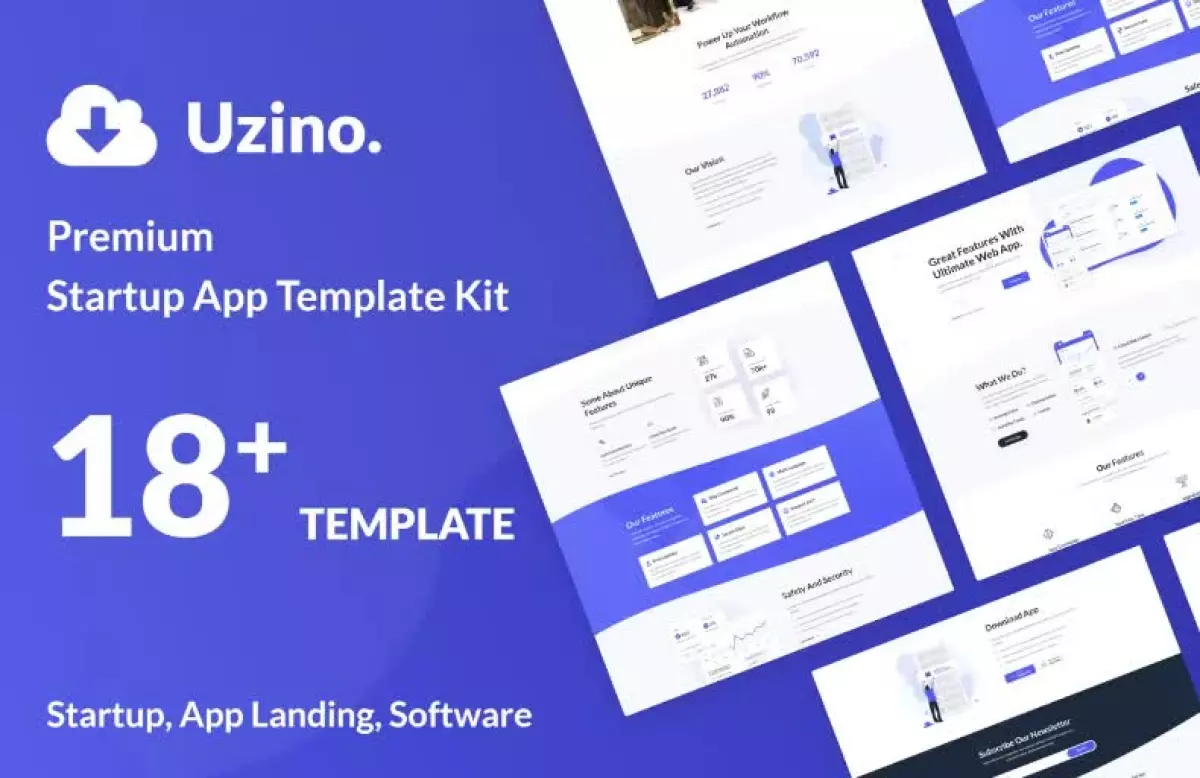 Uzino | Startup App Elementor Template