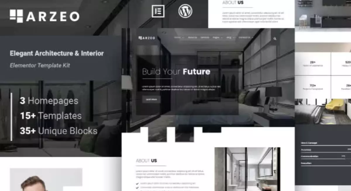 Arzeo - Elegant Architecture & Interior Elementor Template