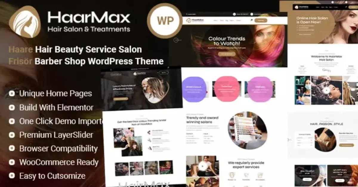 Haarmax &#8211; Hair Beauty Salon Hairdresser Barber Shop WordPress Theme