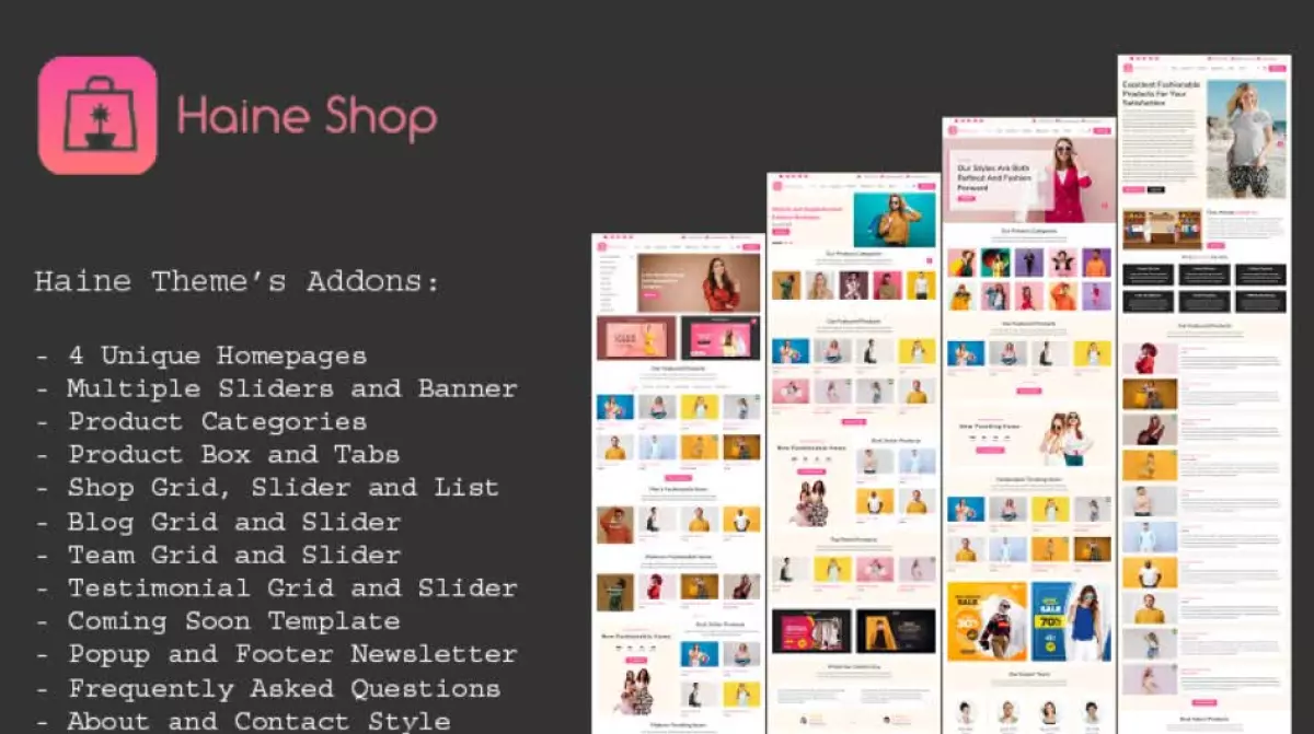 Haine &#8211; eCommerce Shop for Fashion, Clothing, and Online Store Elementor WordPress WooCommerce Theme