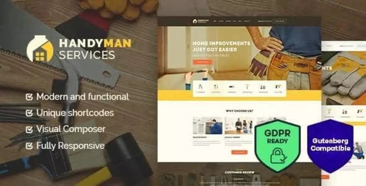 Handyman | Construction and Repair Services Building WordPress Theme 1.4