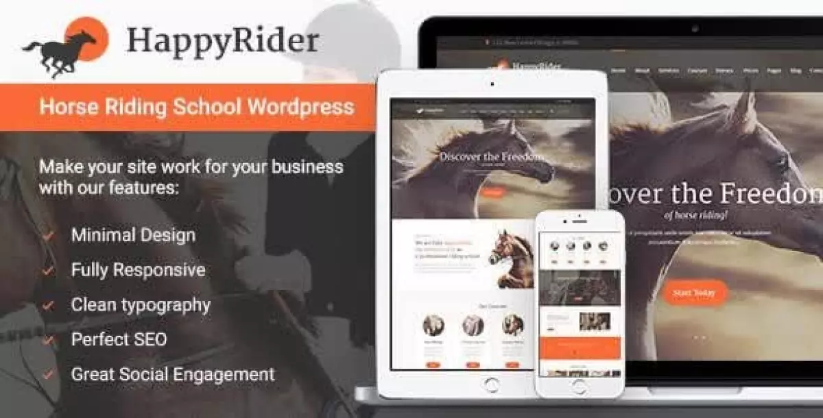 Happy Rider - Horse School & Equestrian Center WordPress Theme