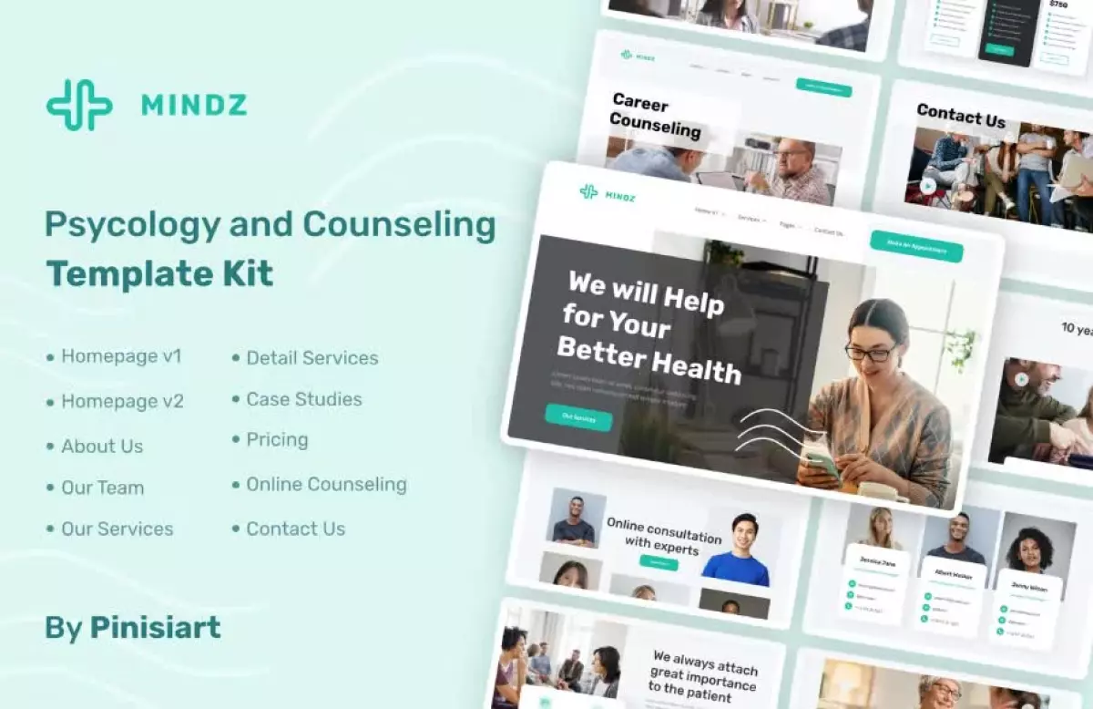 Mindz - Psychology & Counseling Elementor Template