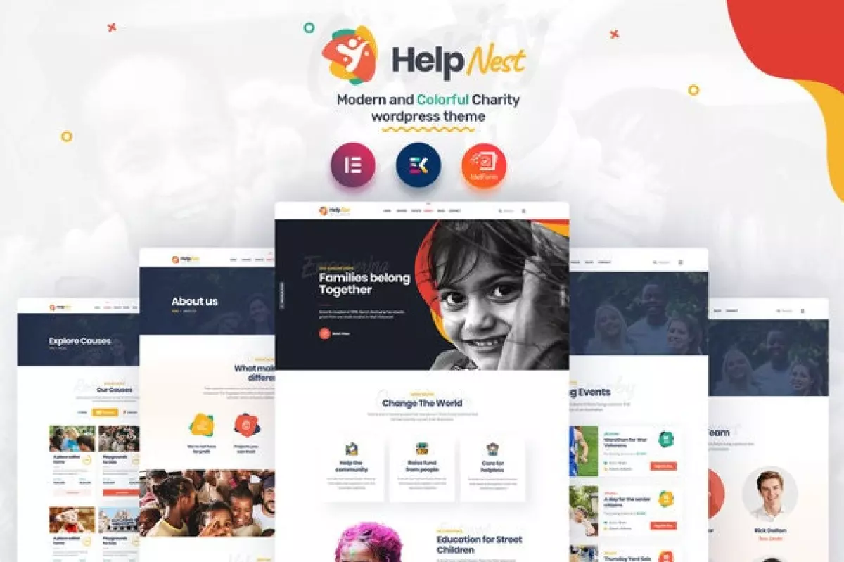 Helpnest - Charity Elementor Template Kit