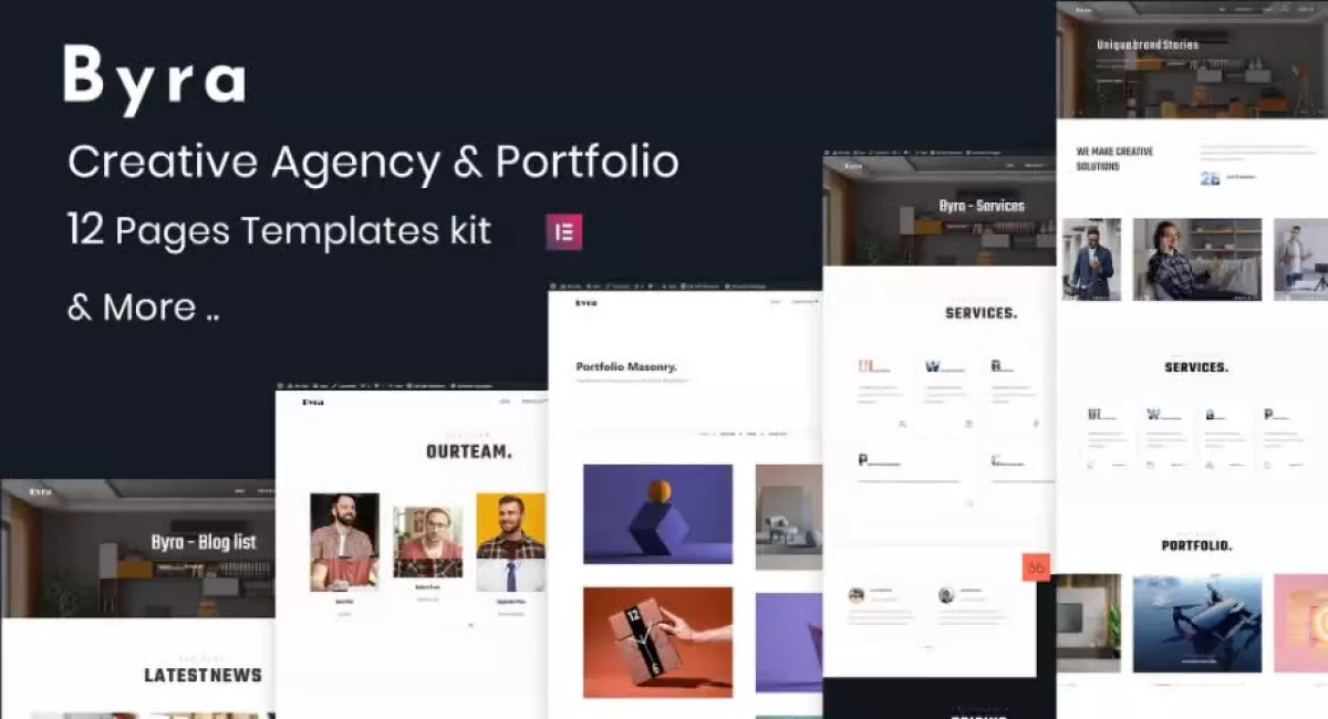 Byra - Creative Agency & Modern Portfolio Elementor Template