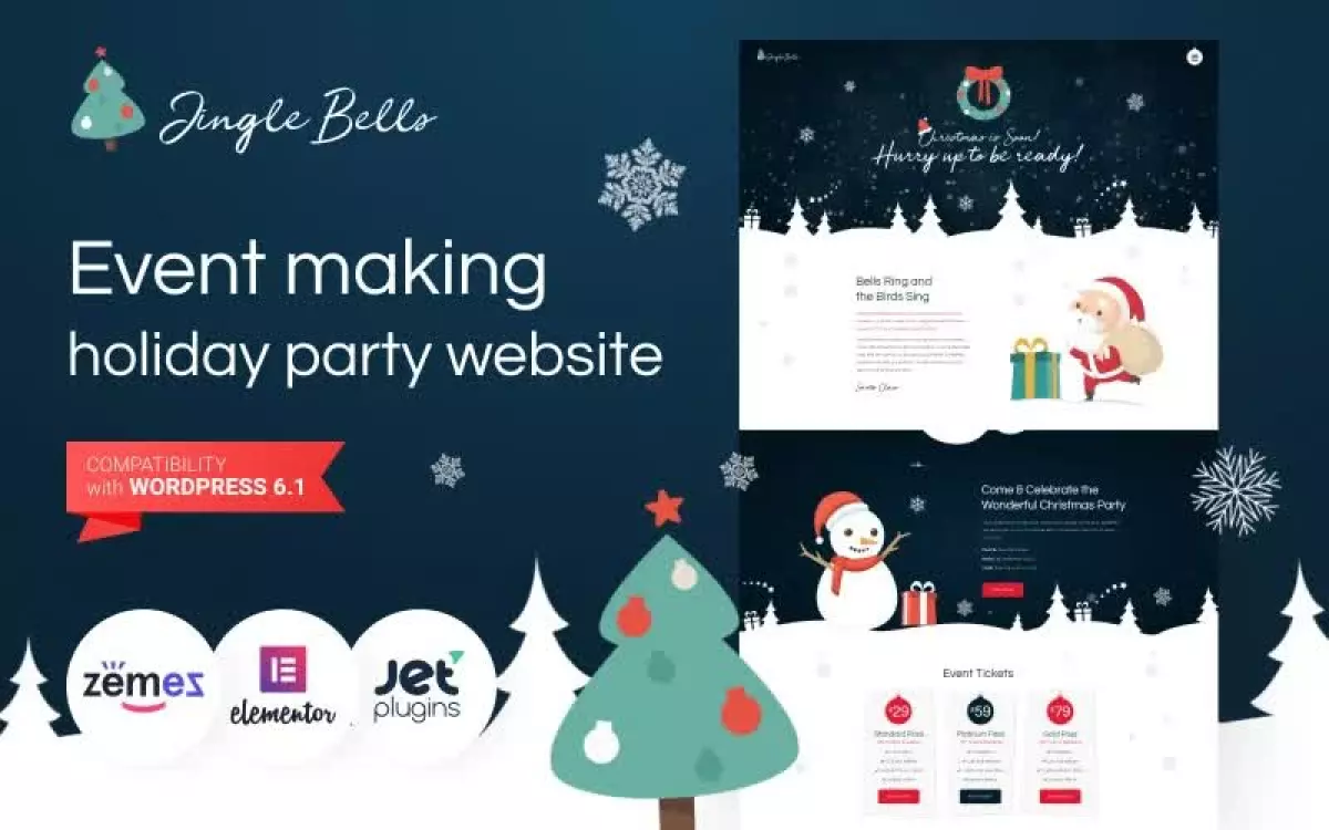 Jingle Bells - Event Making Holiday Party Website WordPress Theme